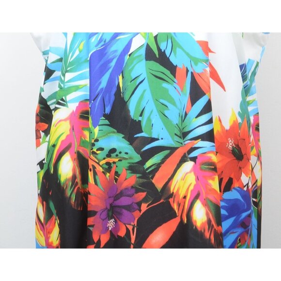 Signature Collection Plus Size 2X Floral Hawaiian Summer Tank Maxi Dress Colorfu - Picture 4 of 10